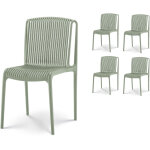 Kosmi - lot de 4 chaises de jardin ou terrasse vertes en rsine polypropylne