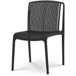 Kosmi - chaise de jardin ou terrasse noire en rsine polypropylne