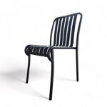 Chaise noire de jardin en aluminium lou Chaise noire de jardin en aluminium lou