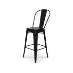Kosmi - erreur sku tabouret de bar en métal noir mat style industriel - dossier haut - hauteur 66cm Kosmi - erreur sku tabouret de bar en métal noir mat style industriel - dossier haut - hauteur 66cm