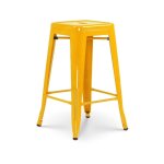 Kosmi - tabouret de bar style industriel jaune brillant - hauteur 66 cm