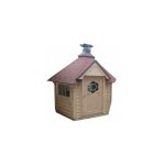 Kota grill 4, 5m2, en kit, shingle rouge, structure bois massif avec grill intrieur pour repas conviviaux ...