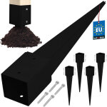 Kotarbau� ancrage au sol pour poteau en acier pour pergolas, tonnelles, 101 x 101 x 750 mm, noir, lot ...