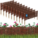 Kotarbau� cl�ture de jardin en palissade, bordure en osier, 60 x 20 cm, lot de 10