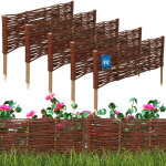 Kotarbau� cl�ture de jardin en palissade, bordure en osier, 60 x 20 cm, lot de 5