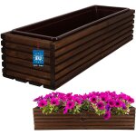 Kotarbau� jardini�re de jardin en bois pour terrasse avec insert marron 64 x 20 cm