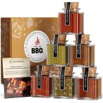 Umbrella coffret cadeau bbq bio pour homme ? 6 mlanges d'pices barbecue bio avec recettes ? coffret ...