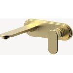 Mitigeur lavabo mural avec plaque dor� bross� - hera