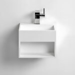 Kube 33 - vasque suspendue en solid surface 33 x 33 x 25(h) cm