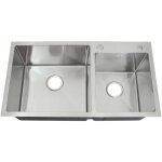 Kukoo �vier de cuisine en inox cuve double carr� de finition satin� commercial bouchon avec filtre et ...