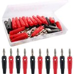 Kzq 30pi�ces fiche banane, 4mm fiche banane, fiche enceinte audio haut parleur connecteur, pour raccorder ...