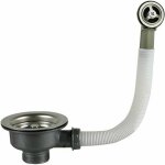 Kzq - bonde d'évier avec trop - plein panier inox 114 mm 1½ - acier inoxydable + abs Kzq - bonde d'évier avec trop - plein panier inox 114 mm 1½ - acier inoxydable + abs