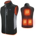 Kzq - gilet chauffant polaire fleece lger gilet chauff avec batterie usb, unisex