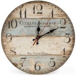 Kzq - horloge murale 12 pouces horloge murale vintage horloge murale en bois silencieuse pour salon, ...