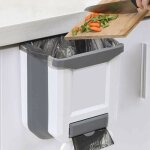 Kzq - poubelle de cuisine en plastique pliable fixe au mur pour porte de placard poubelle suspendue ...