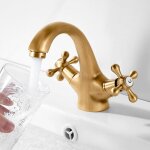Kzq - robinet de lavabo retro mitigeur lavabo brossé, robinet salle de bain à double poignée, robinetterie ... Kzq - robinet de lavabo retro mitigeur lavabo brossé, robinet salle de bain à double poignée, robinetterie ...