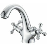 Kzq - robinet lavabo rtro - mitigeur vintage pour salle de bains, finition chrome argente.