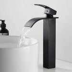 Kzq - robinetterie cascade noir avec haut bec, mitigeur lavabo mono - trou en cuivre, mélangeur à levier ... Kzq - robinetterie cascade noir avec haut bec, mitigeur lavabo mono - trou en cuivre, mélangeur à levier ...