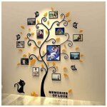 Kzq - stickers autocollants muraux amovibles 3d en acrylique arbre avec des branches incurv�es et des ...