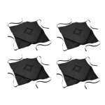 Lot de 4 galettes de chaise en tissu avec 4 rabats - noir - 40 x 40 cm - livraison gratuite