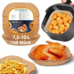 100 pices papier de cuisson airfryer 23 x 23 cm, papier carr plus pais pour friteuse  air chaud, ...