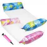 Lot de 2 hamacs  eau 4 en 1 avec filet et hamac gonflable de piscine , hamac de piscine & hamac  eau, ...