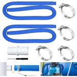 2pcs tuyau piscine 32mm, tuyau aspirateur piscine avec 4 colliers serrage m�talliques, adapt� � une vari�t� ...