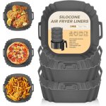 3 pices silicone moule air fryer accessoires, rutilisable friteuse air chaud silicone papier cuisson ...
