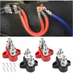 4 pi�ces bloc de bornes de barre de bus, universel borne batterie bornier 12 - 48v dc bus bar, boulon ...