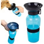 Bouteille d'eau pour chien avec bol int�gr�, gourde d'eau de voyage et transport, voiture, int�rieur ...