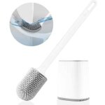 Brosse wc, brosse de toilette en silicone avec tte de brosse multifonction 3 en 1 et support  schage ...