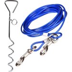 Câble attache chien, piquet en acier inoxydable , 360° laisse en spirale domestiques complet pour extérieur ... Câble attache chien, piquet en acier inoxydable , 360° laisse en spirale domestiques complet pour extérieur ...