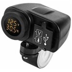 Lablanc - chargeur usb pour moto 12 v 5 v - pour chargeur de moto 2, 1 a 12 v - avec voltm�tre led - ...