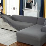 Lablanc - housse de canapé extensible d'angle pour 3 places (le canapé en forme de l en nécessite deux) ... Lablanc - housse de canapé extensible d'angle pour 3 places (le canapé en forme de l en nécessite deux) ...