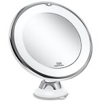 Miroir grossissant 10x lumineux, ventouse forte sans fil ajustable  360 pour salle de bain, voyage ...