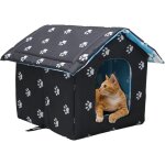 Niche d'extrieur pour chat facile  laver pliable avec coussin amovible rsistant aux intempries abri ...