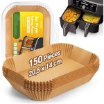 Papier cuisson air fryer, 150 pices 20, 5x14cm papier sulfuris pour ninja foodi dual zone airfryer, ...