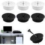 Passe cable bureau 6 pices passe fil bureau 60 mm cache cable tv mural passe cable mural rond cache ...