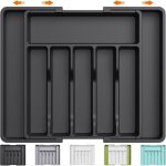 Range couverts, plateau d'ustensiles extensible pour tiroir, organisateur de tiroir réglable pour la ... Range couverts, plateau d'ustensiles extensible pour tiroir, organisateur de tiroir réglable pour la ...