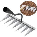 Rateau jardin, rateau de dsherbage outils jardinage, rateau gazon scarificateur manuel 7 dents en acier, ...