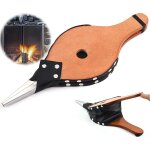 Soufflet chemine en bois, grand souffleur  bois avec sangle de suspension pour cuisinire en plein ...