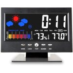 Station m�t�o tendances pr�visions, ecran lcd couleurs anim�es, taux d'humidit�, fonction r�veil et snooze, ...