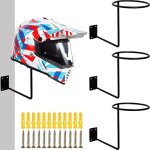Support de casque moto, porte casque moto mural, support mural casque moto, lot de 3 accessoires de moto ...
