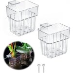 Support plante d'aquarium, pot pour plantes d'aquarium, acrylique transparent tasses panier pour plantes ...