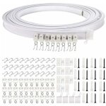 Tringle à rideaux, rail de rideau de plafond flexible pour baie vitrée, environ 5 m, pliable courbe support ... Tringle à rideaux, rail de rideau de plafond flexible pour baie vitrée, environ 5 m, pliable courbe support ...