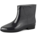 Ladeheid bottines bottes de pluie chaussure femme lazt201801 (noir / noir, 38 eu)