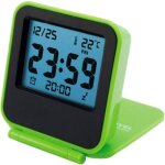 Lafomukea - mini horloge �lectronique de voyage � rabat, horloge thermom�tre, pliable, silencieuse, �l�gante ...