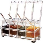 Lafomukea - quatre organisateurs d'�pices, pots � �pices, distributeurs d'�pices, conteneurs de stockage, ...