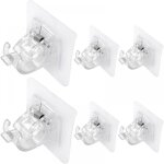 Support de tringle � rideau sans per�age ? 6 pi�ces, supports de crochets auto - adh�sifs et transparents ...