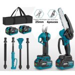 Tron�onneuse � batterie 6 pouces et s�cateur �lectrique 25mm set, avec perche �lescopique 2 m, 2x 3, ...